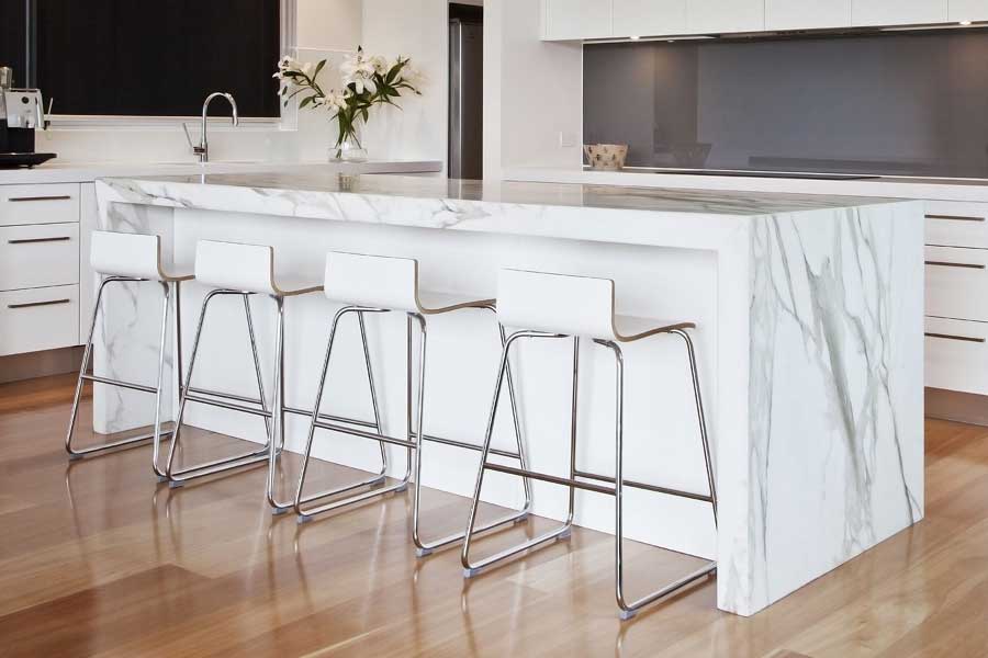 Waterfall kitchen Island