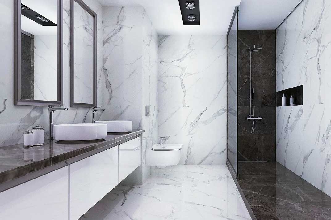 marble and tile combinations