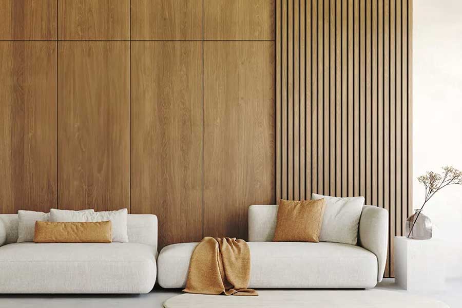 Timber feature wall